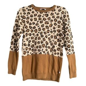 Sophie & Sam Girls Size 14 Leopard Colorblock Pullover Sweater New with Tag